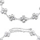 43" 4 Heart Flower Design Diamante Rhinestone Waist Chain Belts for Women Fashion Accessory - Silver